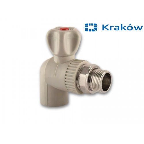 Радіаторний кран 20x12 Krakow кутовий лат кул Радіаторний кран 20x12 Krakow кутовий лат кул