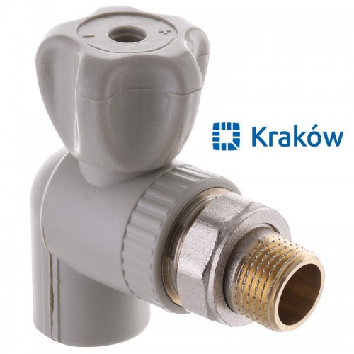 Радіаторний кран 20x12 Krakow кутовий лат кул Радіаторний кран 20x12 Krakow кутовий лат кул