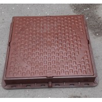 Люк Квадратний 680х680 Теракотовий до 15 тонни